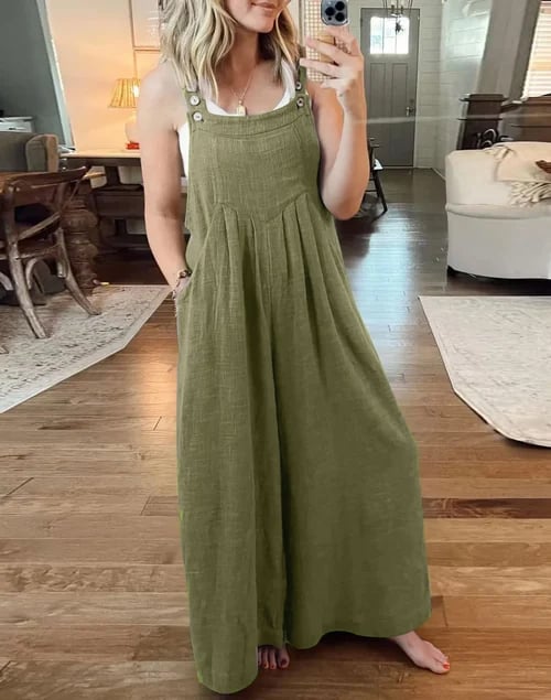 Eaksone - SALE PLUS SIZE WIDE LEG OVERALLS JUMPSUIT