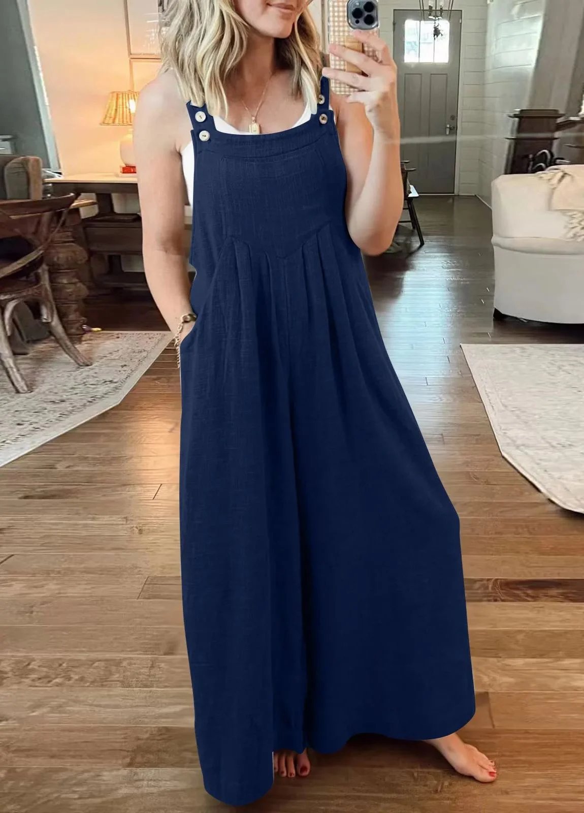 Eaksone - SALE PLUS SIZE WIDE LEG OVERALLS JUMPSUIT