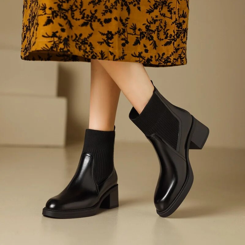 Eaksone - British style stretch slim fit sock boots
