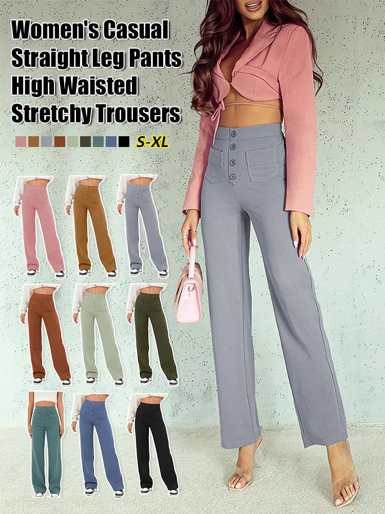Eaksone - Multi Pocket High Elastic Pants
