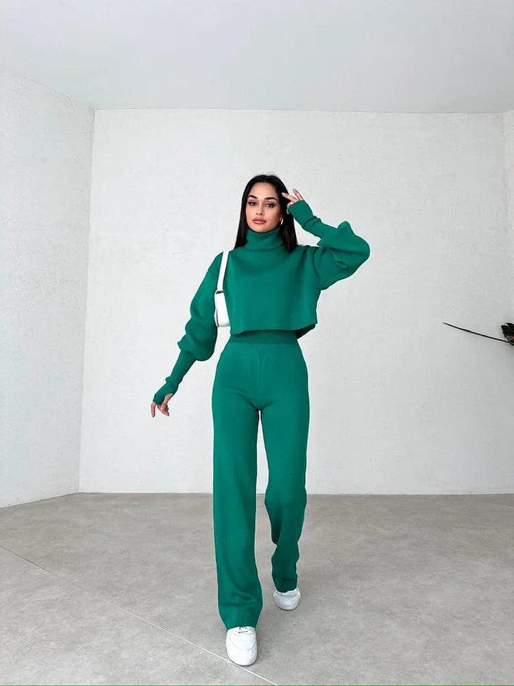 Eaksone - TURTLENECK GLOVE KNIT SUIT