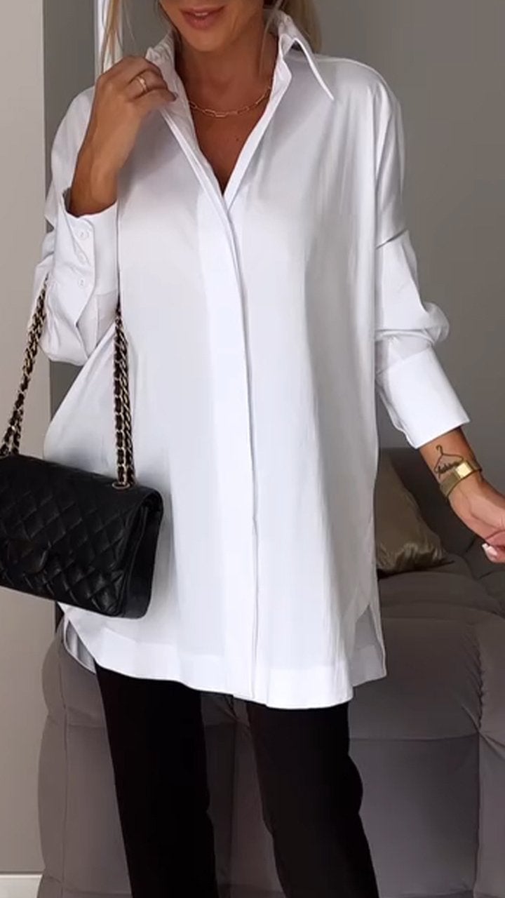 Eaksone - Lapel Slit Shirt