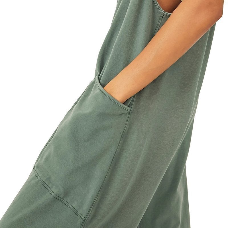 Eaksone - Wide Leg Jumpsuit with Pockets