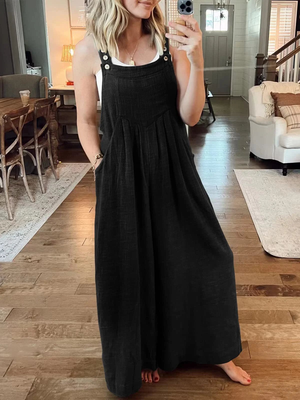 Eaksone - SALE PLUS SIZE WIDE LEG OVERALLS JUMPSUIT