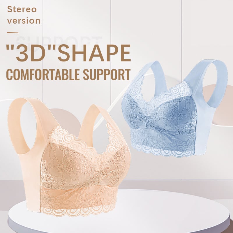 Eaksone - Gather Beautiful Back Lace Bra Without Steel Ring