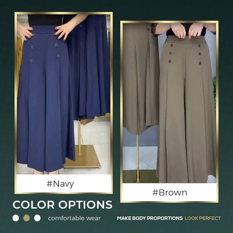 Eaksone - Stylish Pleated Wide-leg Pants