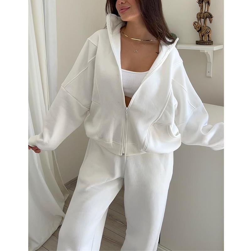 Eaksone - Triple Threaded High-Neck Casual Sportswear 2-piece set