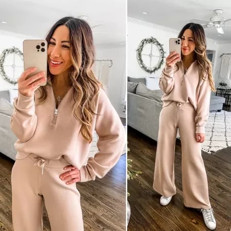 Eaksone - Long Sleeve Wide Leg Jumpsuit