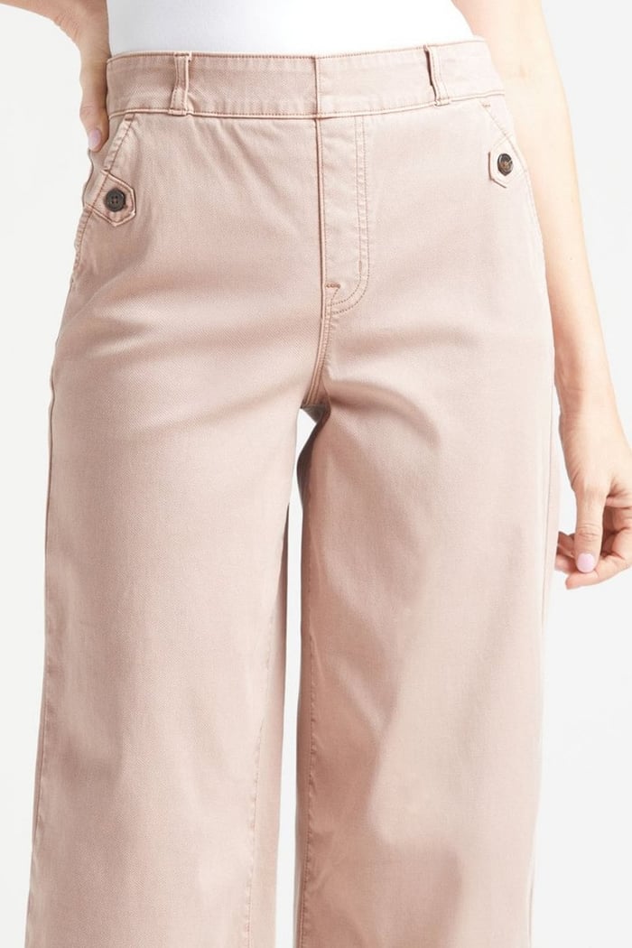 Eaksone - Stretch Twill Cropped Wide Leg Pants