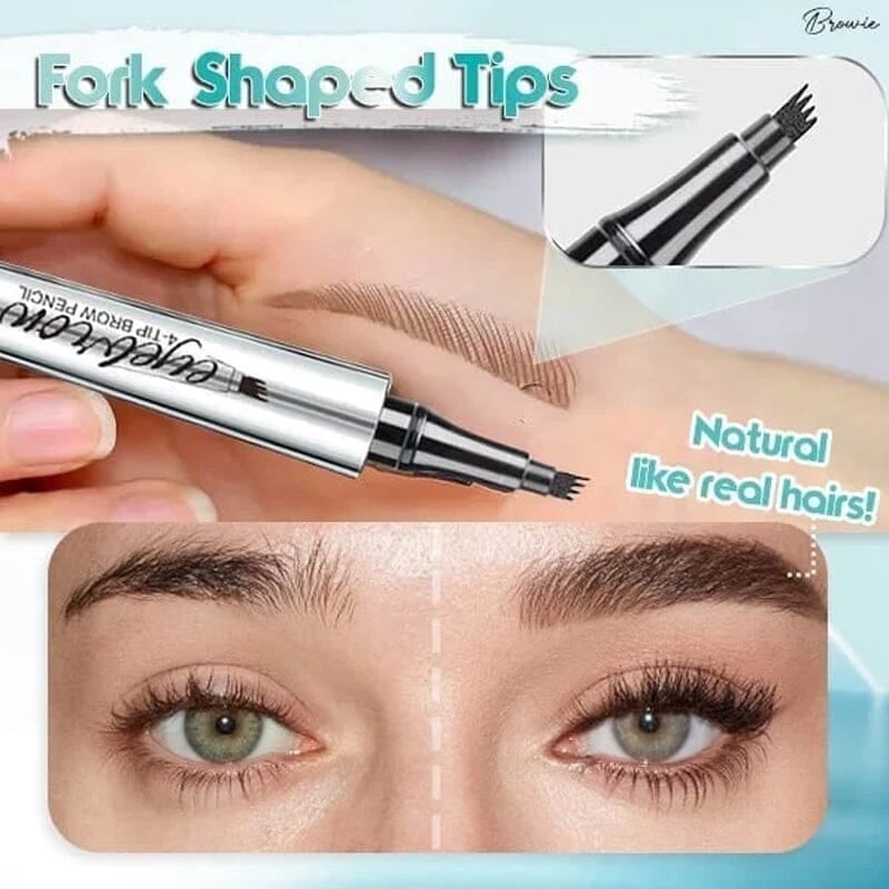 Eaksone - 3D Waterproof 4 Fork Tip Eyebrow Pencil