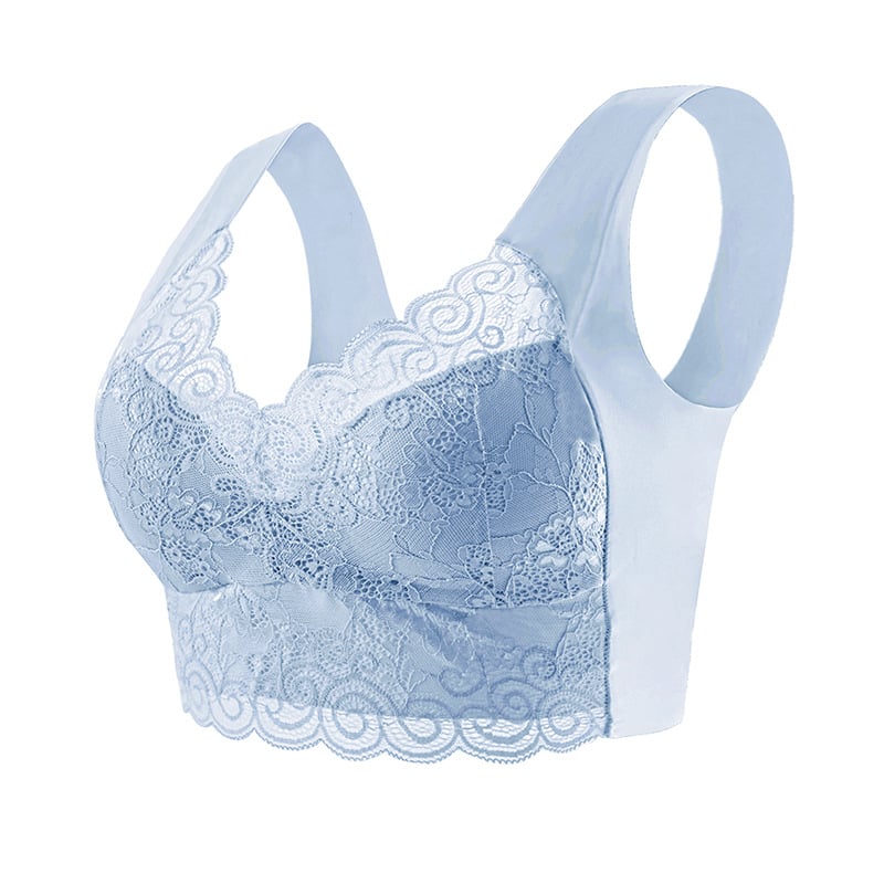 Eaksone - Gather Beautiful Back Lace Bra Without Steel Ring