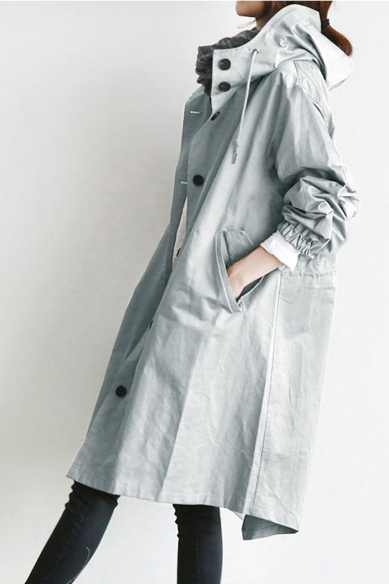 Eaksone - Water Resistant Oversized Hooded Windbreaker Rain Jacket