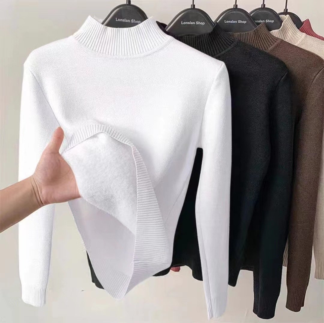 Eaksone - Winter fleece thick knitted bottoming shirt