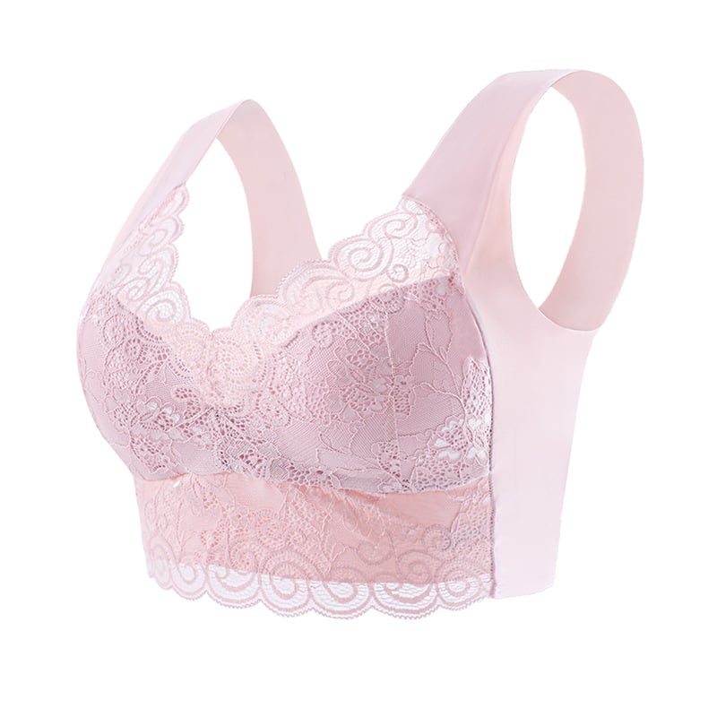 Eaksone - Gather Beautiful Back Lace Bra Without Steel Ring