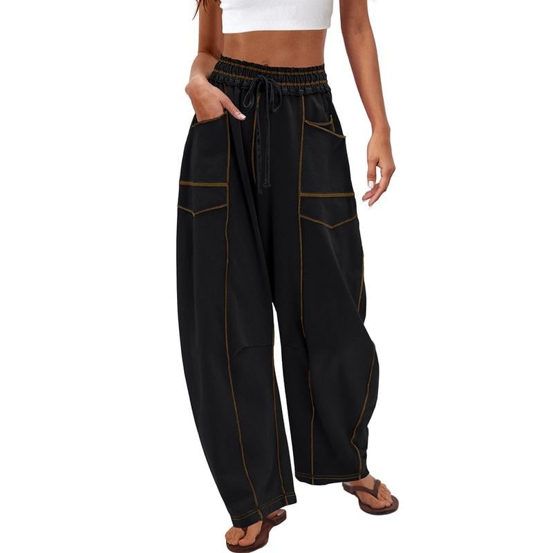Eaksone - Womens Baggy Barrel Pants Wide Legs, Big Pockets, Zero Stress!