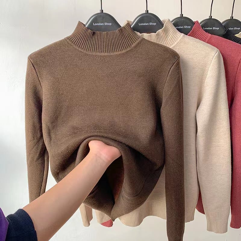 Eaksone - Winter fleece thick knitted bottoming shirt