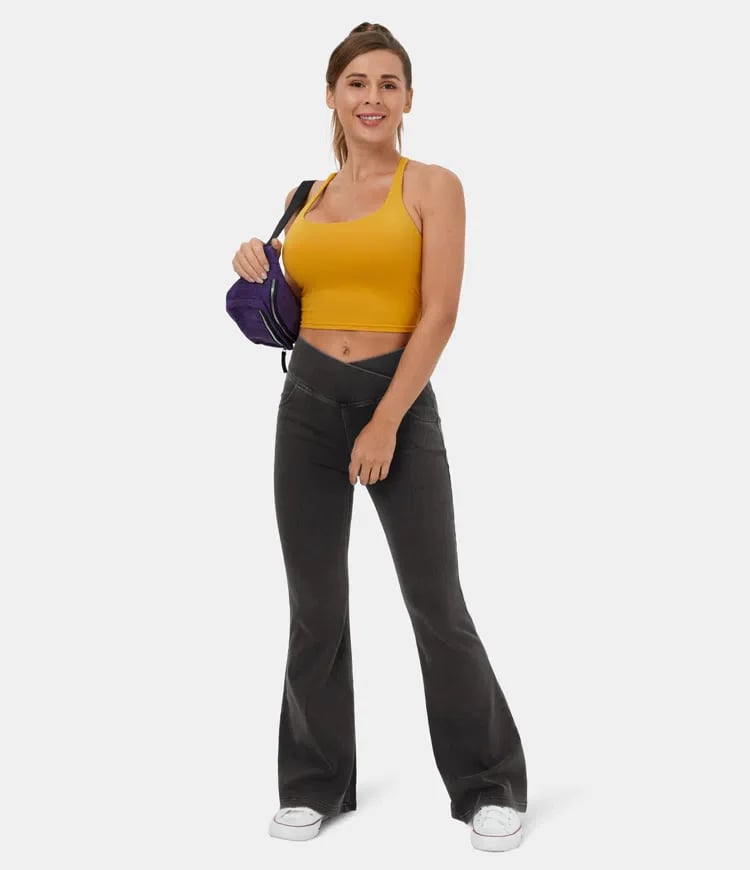 Eaksone - high waist flare jeans
