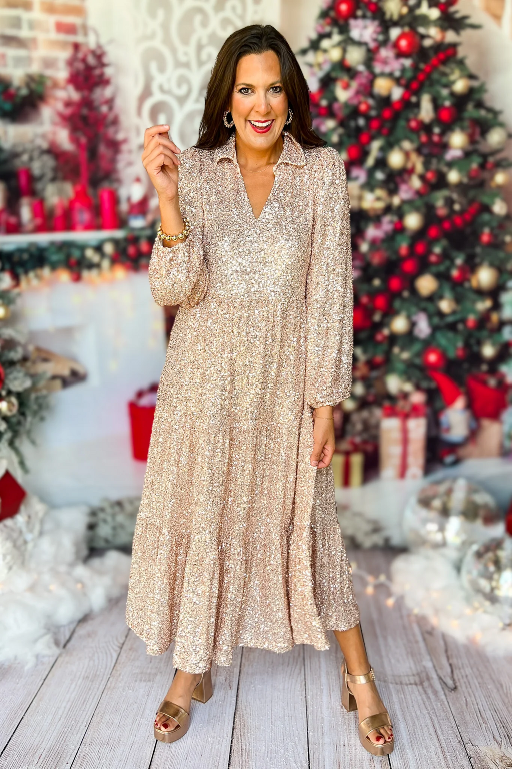 Eaksone - Elegant long dress with sequins