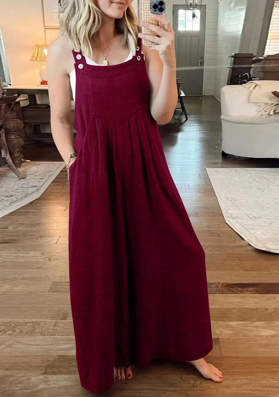 Eaksone - SALE PLUS SIZE WIDE LEG OVERALLS JUMPSUIT