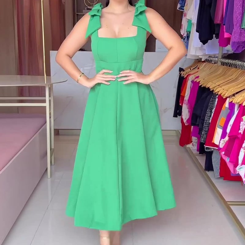 Eaksone - Bow backless dress mini