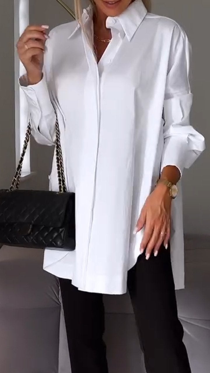 Eaksone - Lapel Slit Shirt