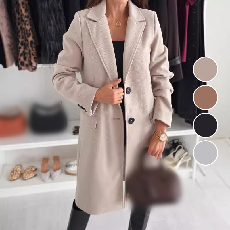 Eaksone - Women’s Elegant Tailored Long Coat
