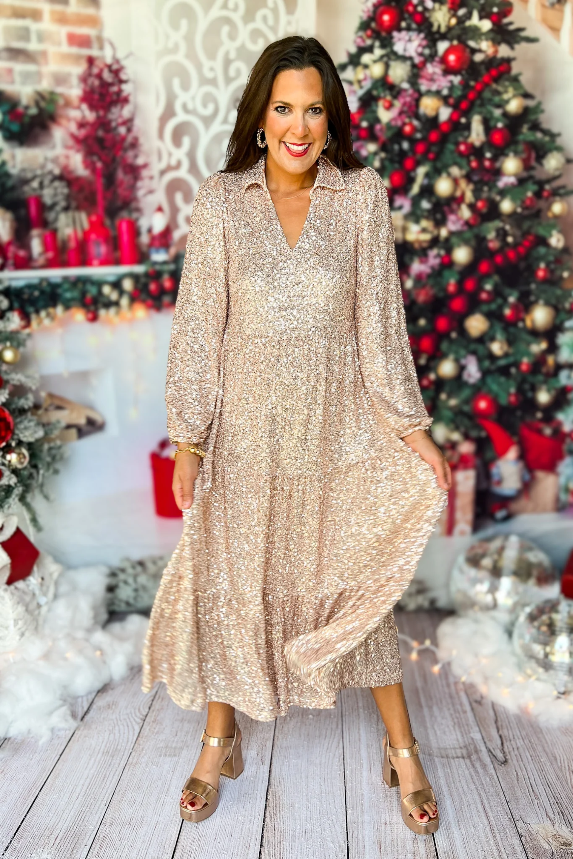 Eaksone - Elegant long dress with sequins