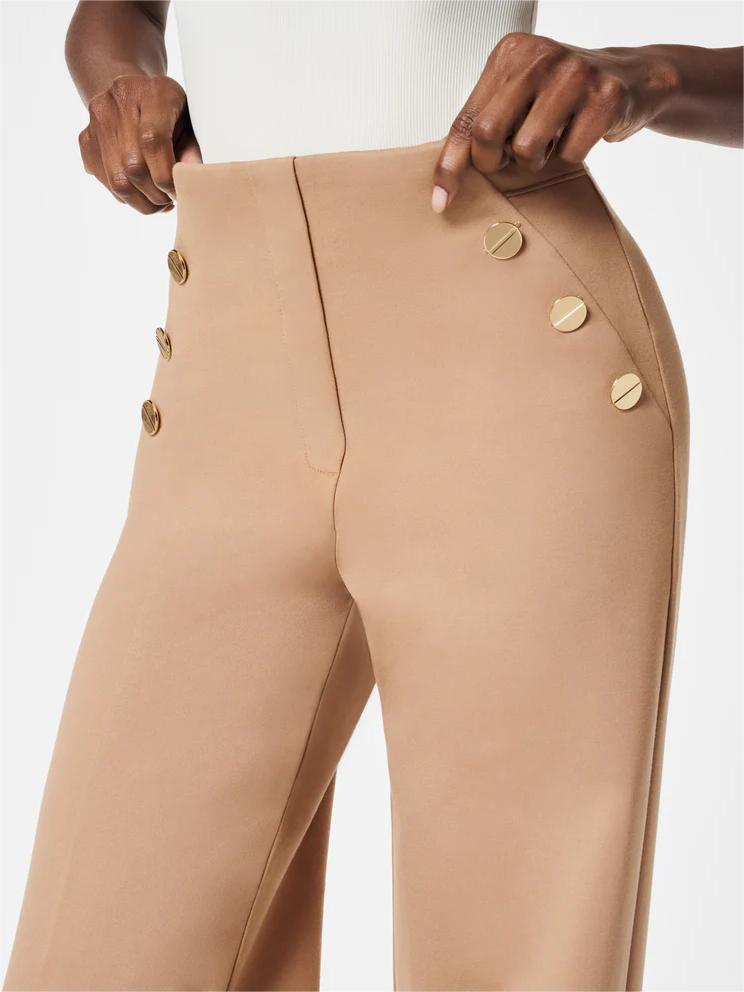 Eaksone - Button wide-leg flat T-shirt