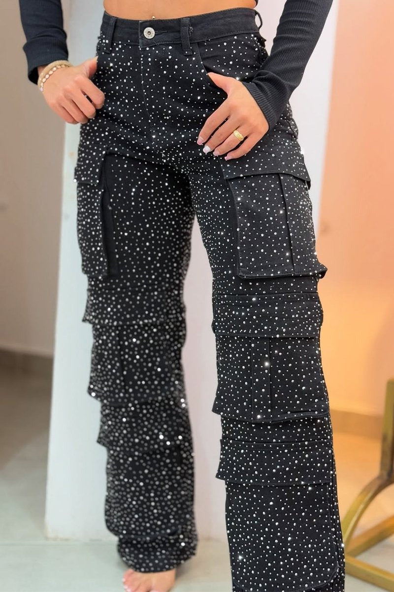 Eaksone - Rhinestone Jeans