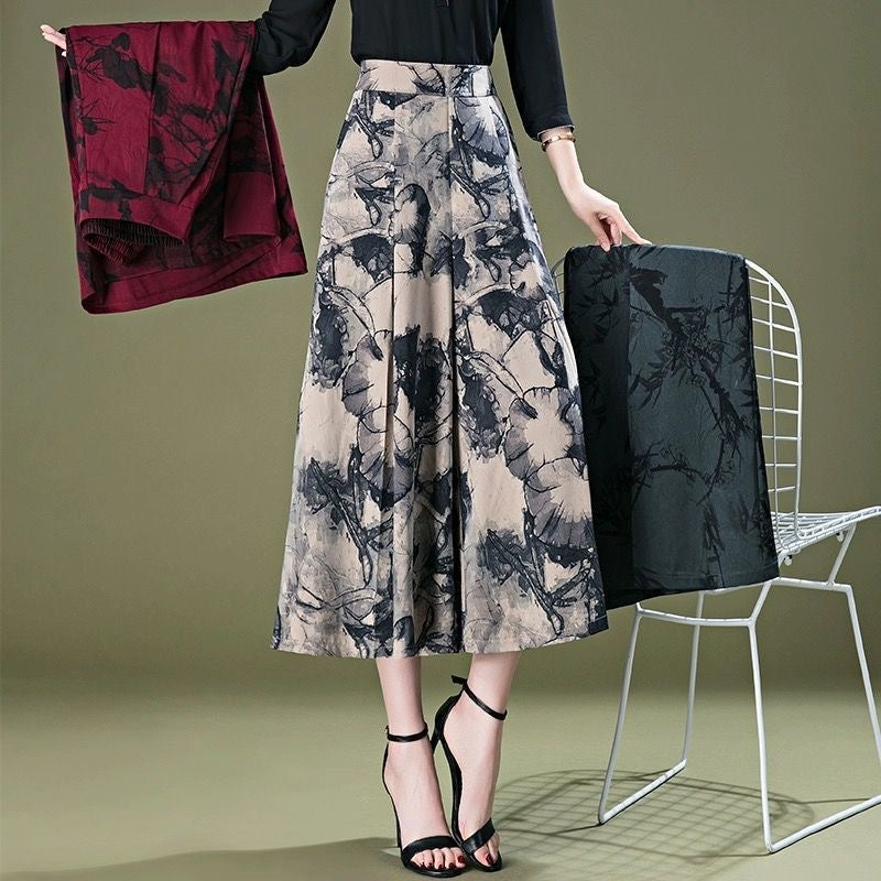Eaksone - Women’s  Elegant Chiffon Wide Leg Culottes