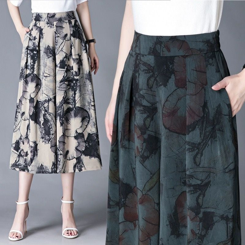 Eaksone - Women’s  Elegant Chiffon Wide Leg Culottes