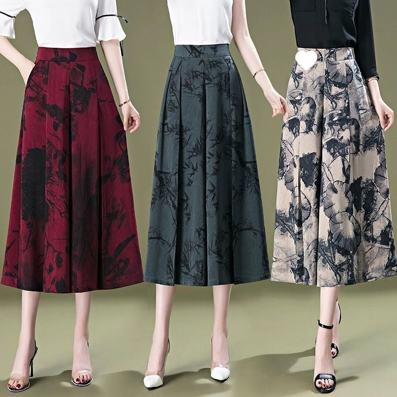 Eaksone - Women’s  Elegant Chiffon Wide Leg Culottes