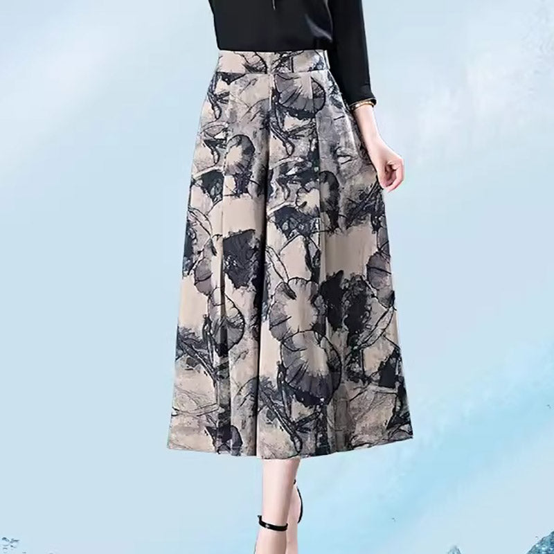 Eaksone - Women’s  Elegant Chiffon Wide Leg Culottes
