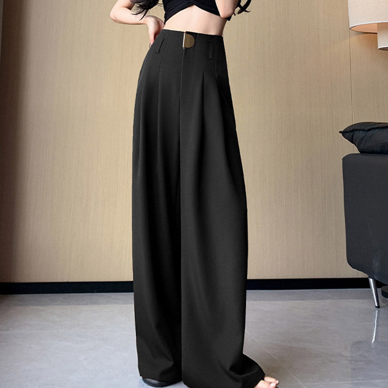 Eaksone - High Waisted Wide Leg Pants
