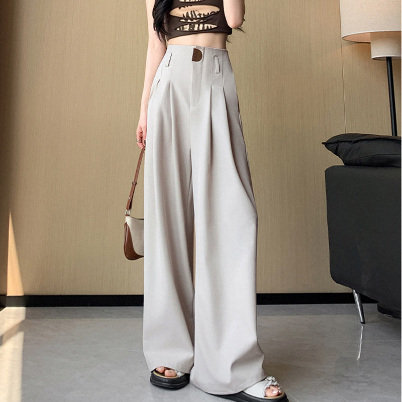 Eaksone - High Waisted Wide Leg Pants